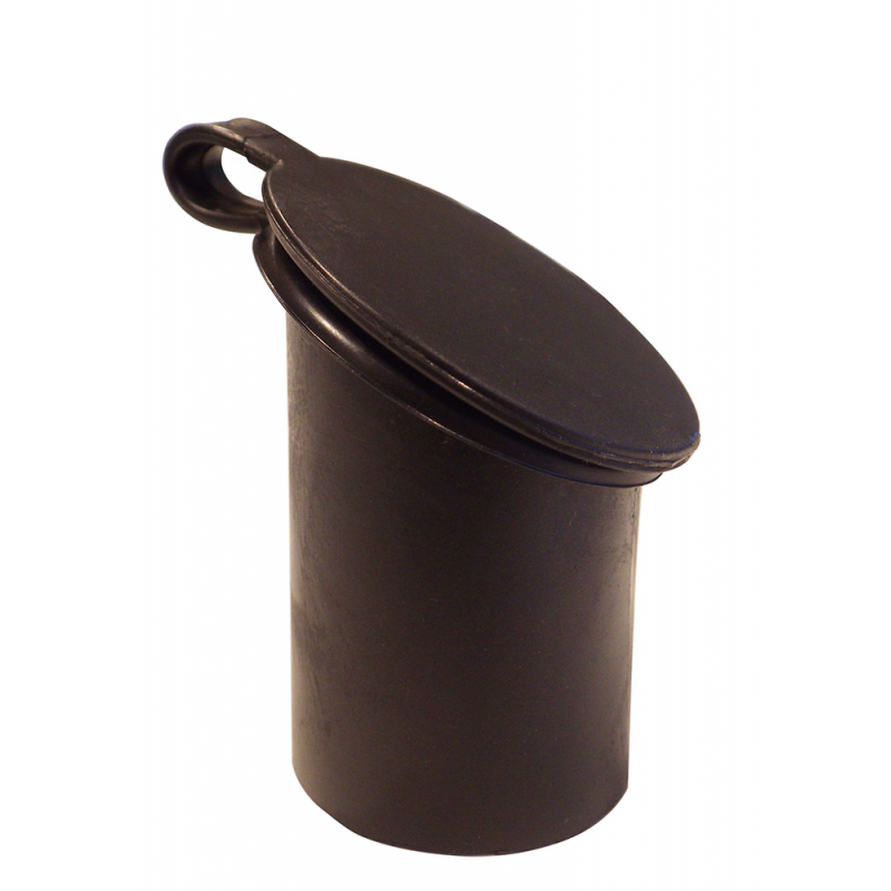 BOCCOLA IN PLASTICA NERA CON TAPPO PER PORTACANNA