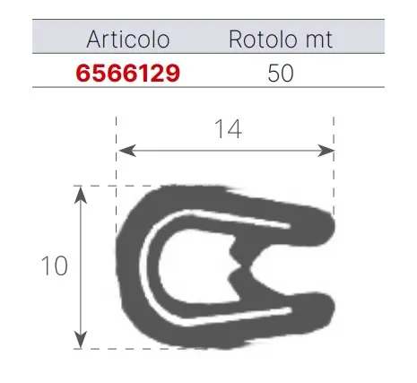 PROFILO DI PROTEZIONE ARMATO IN PVC NERO PER SPESSORI DA 3 - 7 mm