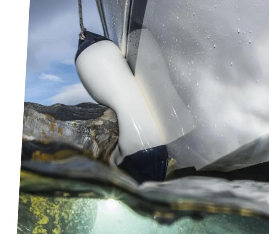 PARABORDO POLYFORM F 13 BIANCO CALOTTA BLU Ø 750 X 1880 mm