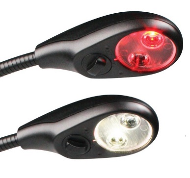 LAMPADA DA CARTEGGIO BICOLORE BIANCO ROSSA LUNGHEZZA 400 mm 9/31 V