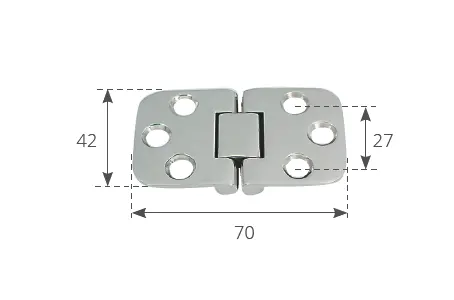 CERNIERA INOX PER TAVOLI CON ARRESTO 70 X 42 mm