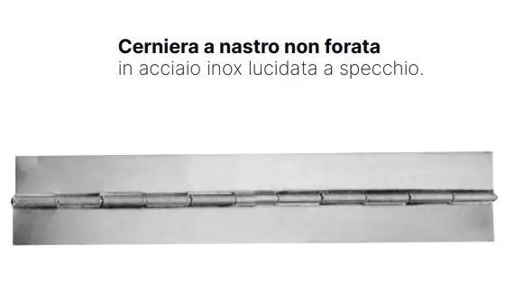 CERNIERA A NASTRO IN ACCIAIO INOX LUCIDO 40 X 1,5 mm BARRA DA 2 METRI