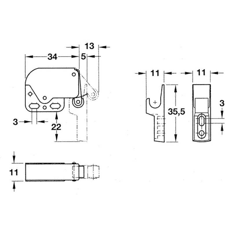CHIUSURA A SCATTO IN ACCIAIO INOX E NYLON PER ANTE E PORTELLI