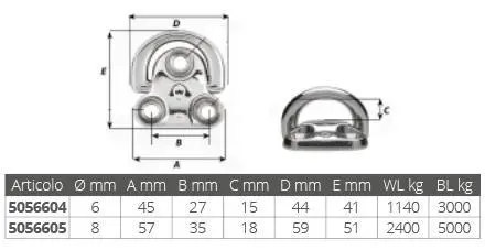 PIASTRA CON ANELLO Ø MM.8