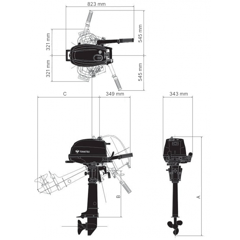 MOTORE FUORIBORDO 4 TEMPI 4 CAVALLI TOHATSU MFS4S