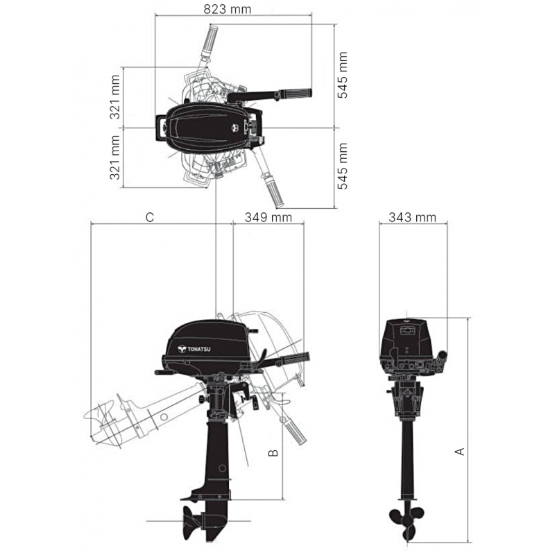 MOTORE FUORIBORDO 4 TEMPI 6 CAVALLI TOHATSU MFS6S