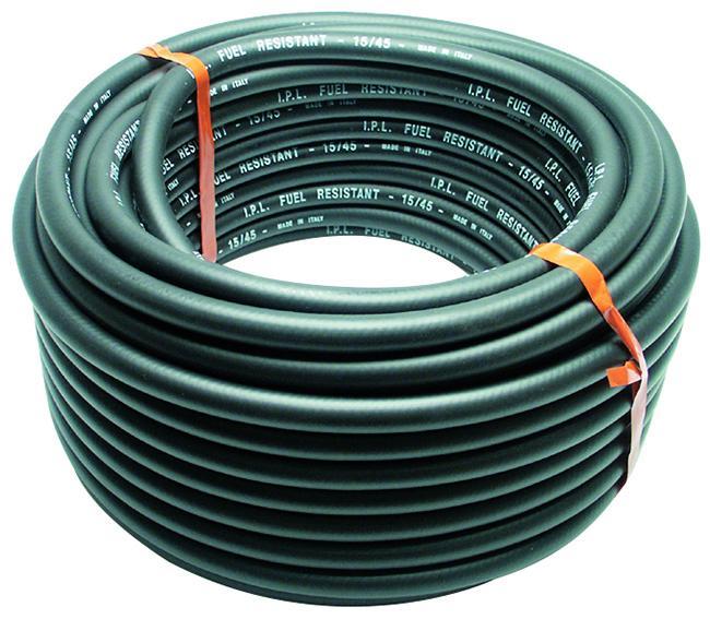 TUBO CARBURANTE IN GOMMA NERA RETINATA Ø 10 mm