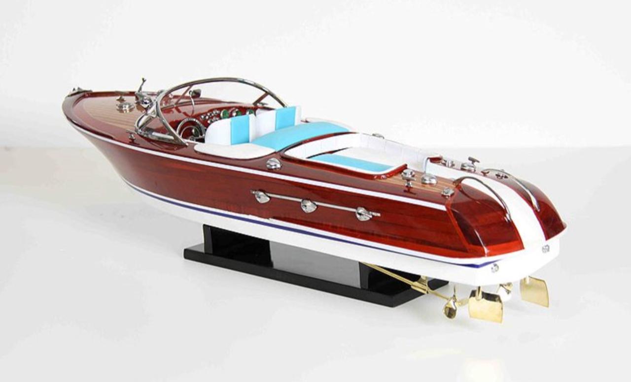 MOTOSCAFO RIVA AQUARAMA RIPRODUZIONE IN LEGNO LUNGHEZZA 50 CM