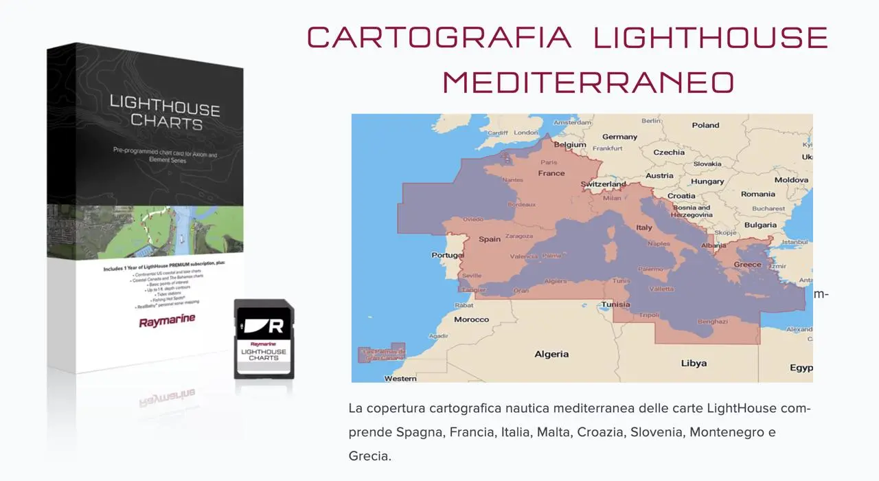 ELEMENT 7 S RAYMARINE CON CARTOGRAFIA LIGHTHOUSE MEDITERRANEO