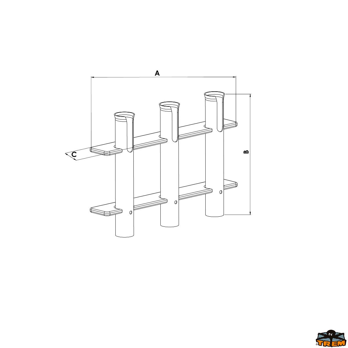 Portacanne con porta ami e porta coltelloPosti 3