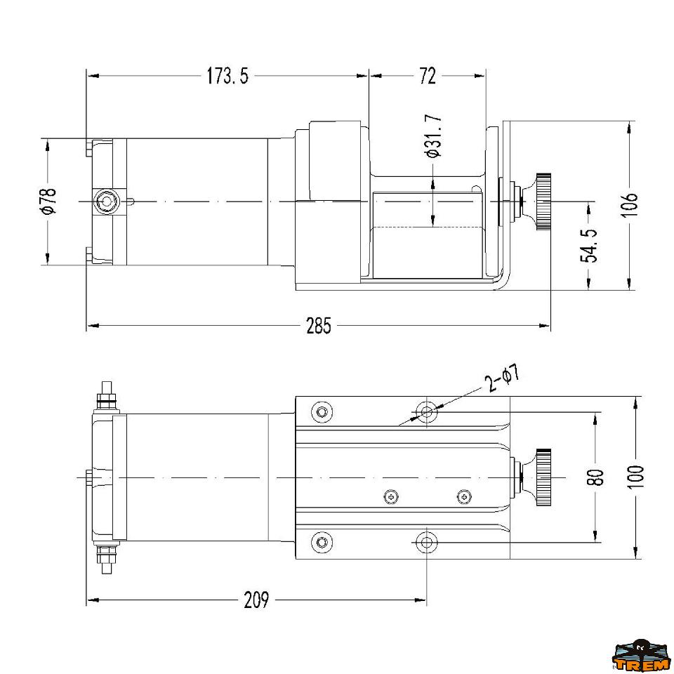 Arganello elettrico per alaggioCavo-Cable Ø 4 mm x 8 mt.