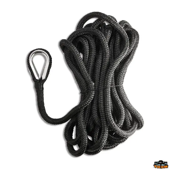 Cime di ormeggio impiombate ad alta tenacità doppia treccia colore nero ø mm. 12Lungh. mt 7
