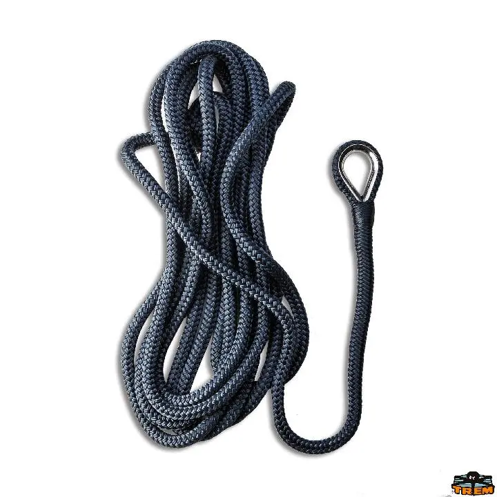 Cime di ormeggio impiombate ad alta tenacità doppia treccia colore blue ø mm. 20Lungh. mt 12