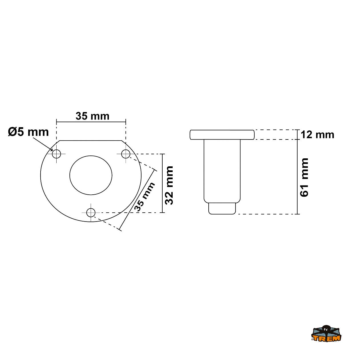 Asta fanale colore bianco 360° a LED EASY LED estraibile in piano con base Lunar H600mm.