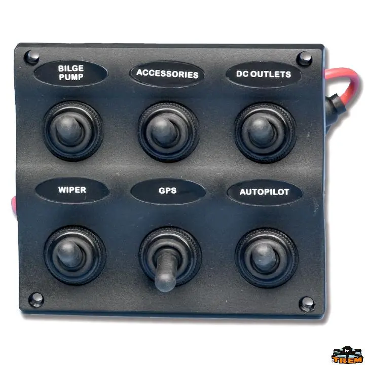 Pannelli elettrici con 6 interruttori stagni SERIE BOAT